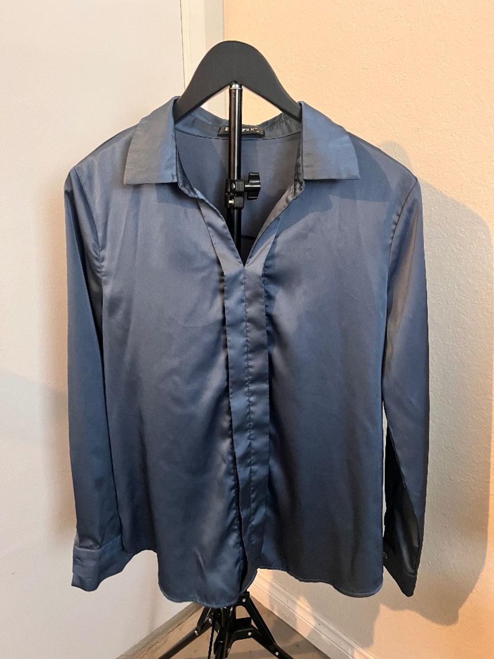 Allegra K Wedgewood Blue Satin Blouse NWT | Size Small